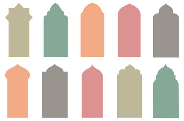 Islamic windows shape ramadan kareem mosque doors