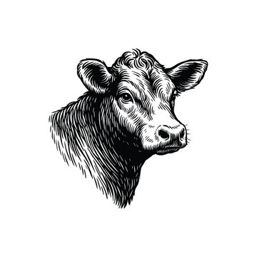Vintage Dairy Cow Head Farm Animal