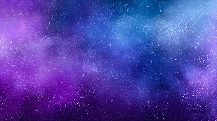 Ethereal background depicting a magnificent purple and blue galaxy with shimmering stars