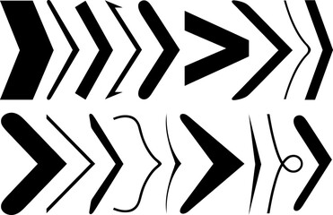 Collection of different angle brackets isolated on white background