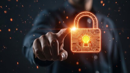 Fingerprint Scanner Padlock with Circuit Board Design and Sparks security digital