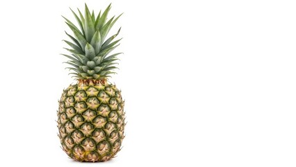 Fototapeta premium Fresh whole pineapple on white background for natural tropical designs