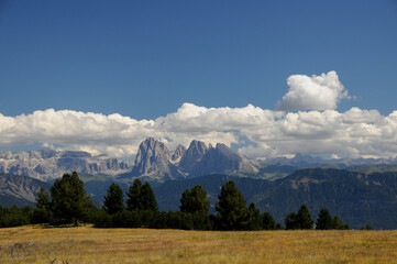 Blick vom Villanderer Berg zu den Dolomiten