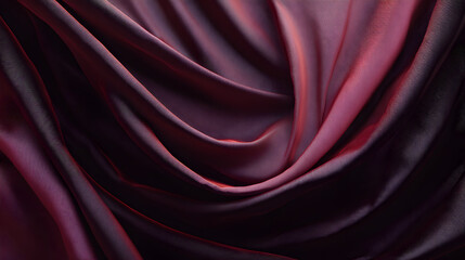 A mesmerizing close-up texture of deep maroon fabric creating flowing folds and rich shadows