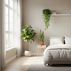 couple bedroom with plants 