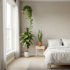 couple bedroom with plants 