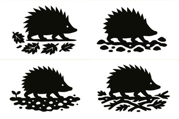 Prickled Forest Wanderer. Icons for: a prickled silhouette stepping through leaf-litter, a spiny shape treading earthy ground, a
