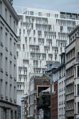 Obraz premium Urban Street with Modern Residential Architecture