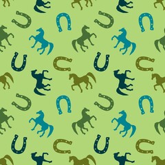 Christmas animals seamless horse pattern for wrapping paper and fabrics and party and kids print