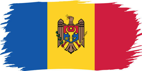 Flag of Moldova. Moldavian national symbol in official colors. Template icon. Vector background.