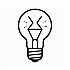 Minimalist light bulb line icon
