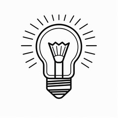 Minimalist light bulb line icon