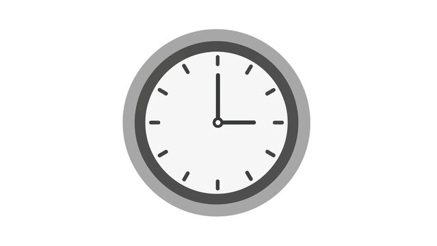 Minimalist clock with simple black and white design indicating nine fifteen