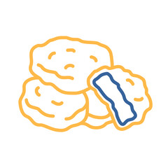 Fried Chicken Nuggets Minimalistic Flat Icon