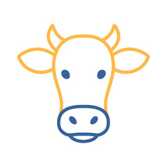 Cute Cow Head Minimal Flat Line Icon
