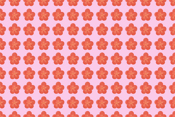梅の花 シームレスパターン 水彩手描きイラスト 正月 背景