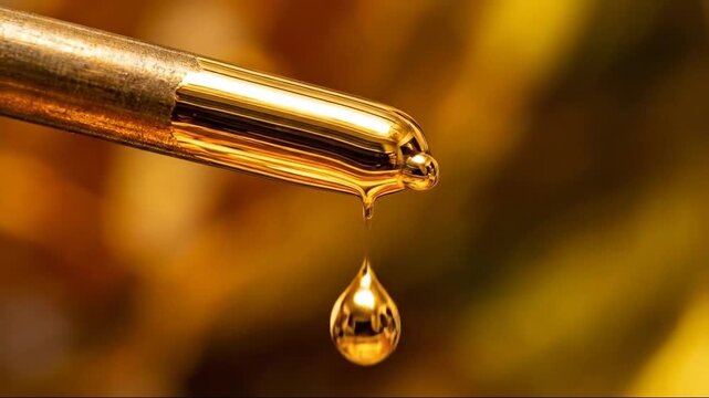 Hypnotic macro swirl of liquid gold