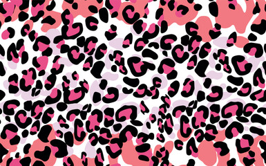Abstract modern leopard seamless pattern. Animals fashion trendy background. Color decorative vector illustration for print, fabric, textile. Modern ornament of stylized skin.