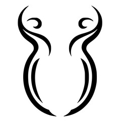 Elegant horned O silhouette