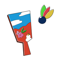 お正月の羽根つきのイラスト