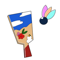 お正月の羽根つきのイラスト