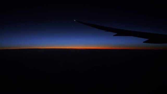 sunset sky aircraft passenger side window aerial panorama 4k uae