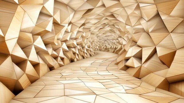 Geometric tunnel vision: An abstract architectural masterpiece, where an intricately designed geometric tunnel beckons, guiding the eye into its mesmerizing depths.