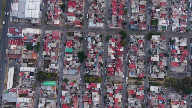 Drone flight above one of the most populated zones of the Valley of Mexico, ecatepec
