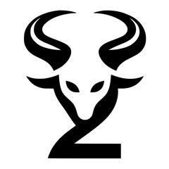 Silhouette number two with horns