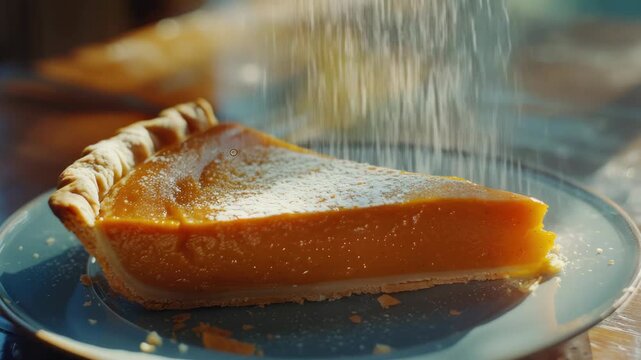 Slice of apple pie with crumbly crust, ready to eat.
