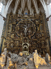 Gothic Altarpiece of Miraflores Charterhouse Monastery, Burgos, Spain