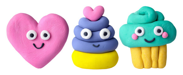 Fototapeta premium Colorful Plasticine Creations with Warm Tones for Cheerful Mood and 3D Look