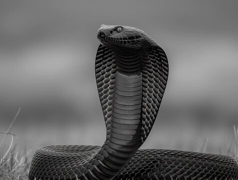 a flicking, upright cobra - generative ai