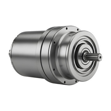 Industrial Electric Motor with Output Shaft isolated PNG with Transparent Background