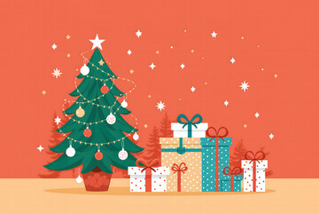 Fototapeta premium christmas tree and gifts46