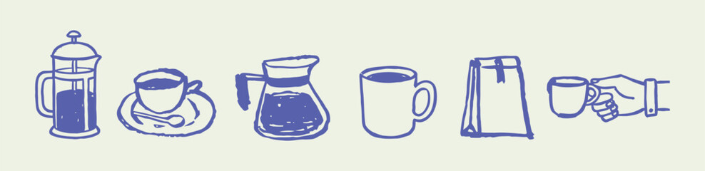 Collection of middle eastern coffee and tea serving utensils