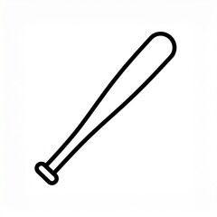 Obraz premium Minimalist Baseball Bat Sport Icon on White Background