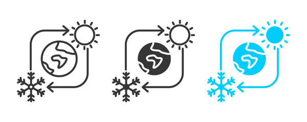  seasonal change  icon set multiple style collection	