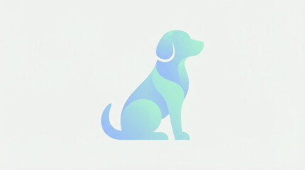 Obraz premium minimal dog logo illustration with soft gradient modern flat design style
