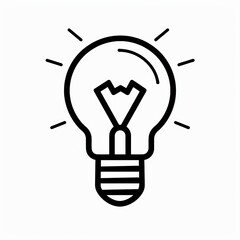 Fototapeta premium Minimalist light bulb line icon