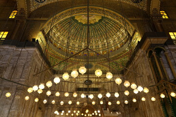 Cairo,Egypt - December 2, 2025: Interior of Muhammad Ali Mosque in Cairo, Egypt
