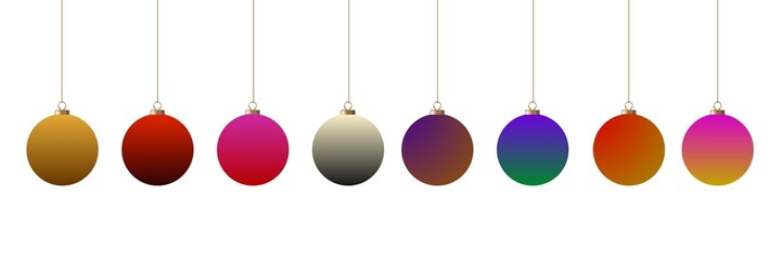 Set of christmas balls on white background