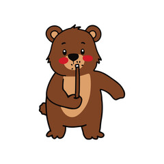 Fototapeta premium Brown bear make a magic stick illustration