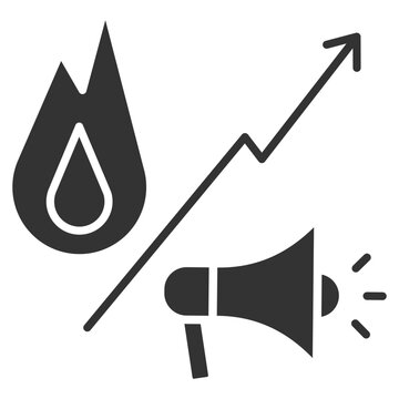 Tranding Glyph Icon Vector Illustration