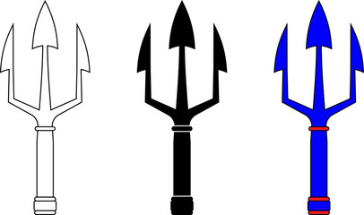 Trident of Poseidon icon set