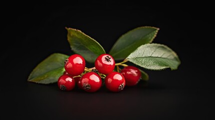 chokeberry isolated on black background