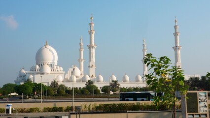 Walking to the Sheikh Zayed mosque in Abu Dhabi, United Arab Emirates.