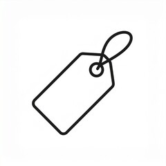 Minimalist Baggage Tag Icon on White Background