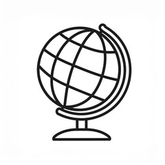 Minimalist Earth Icon on White Background