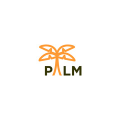 Modern Palm Tree Logo with Integrated Text